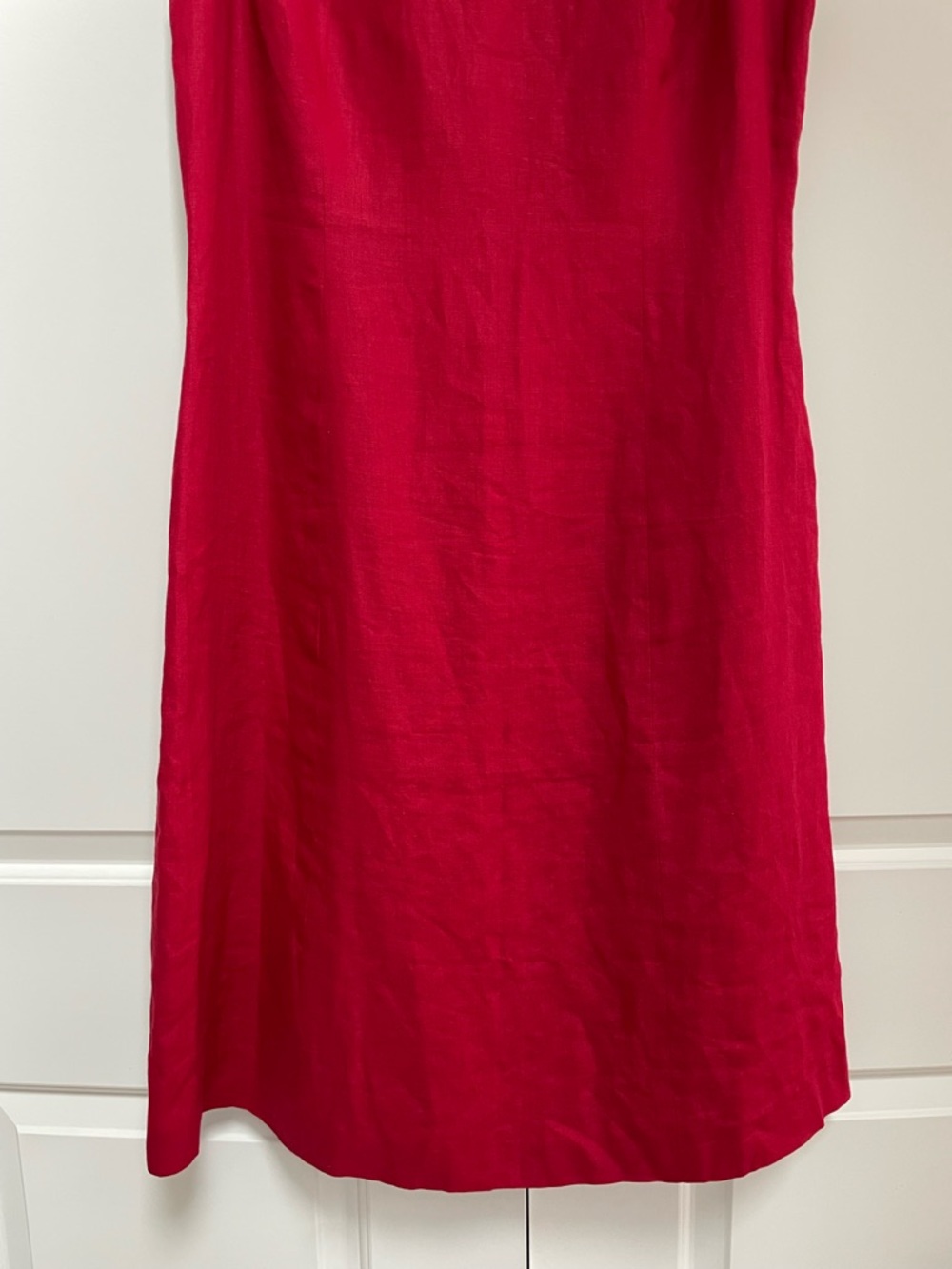 Talbots Vintage 12 True Red 100% Irish Linen Lined Sheath Classic Timeless Work - Picture 4 of 13